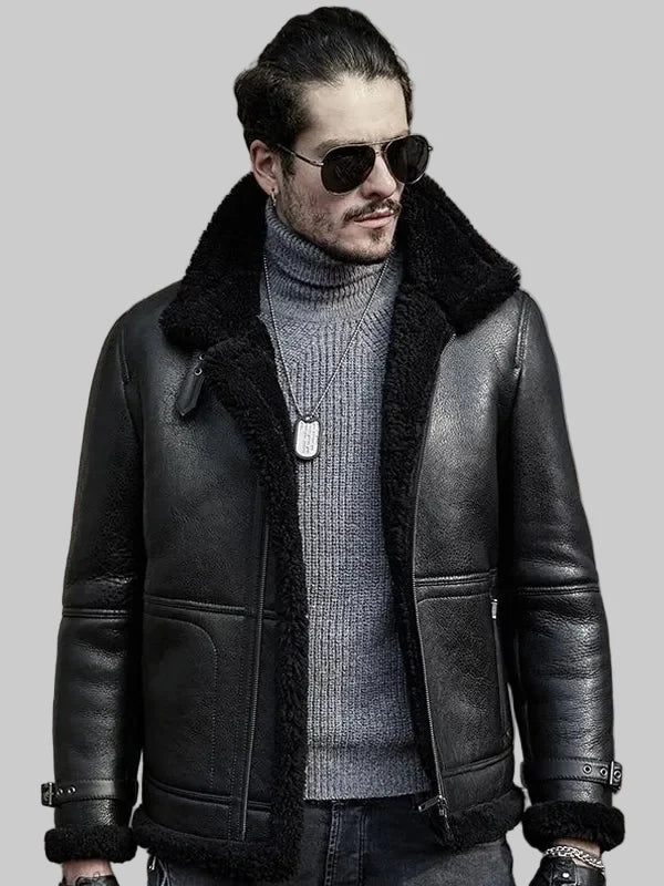 Men-B3-RAF-Aviator-Sheepskin-Shearling-Leather-Jacket