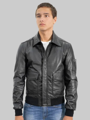 Men-Black-Leather-Bomber-Jacket