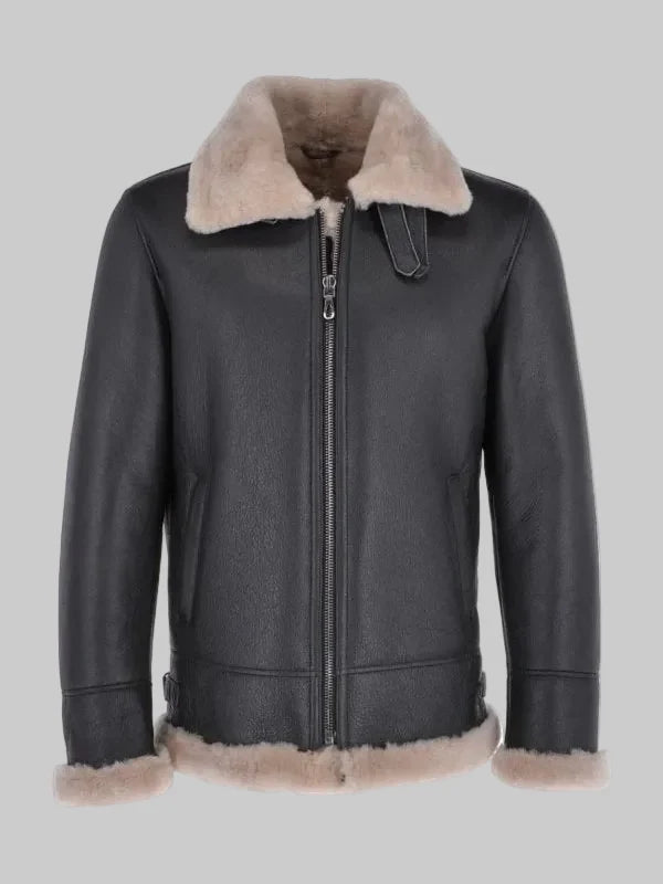 Men-Shearling-Real-Black-Leather-Bomber-Jacket