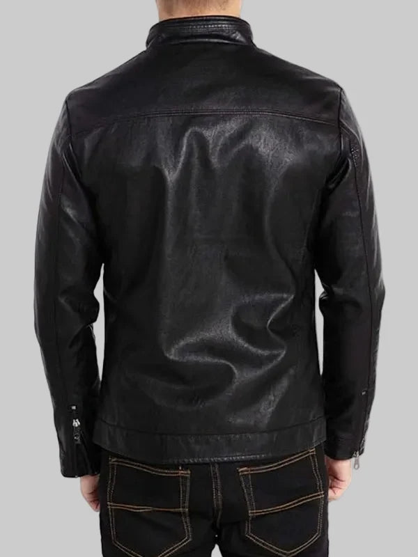 Men-Stand-Collar-Leather-Jacket-Motorcycle-Lightweight