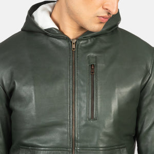 baston-green-hooded-leather-bomber-jacket