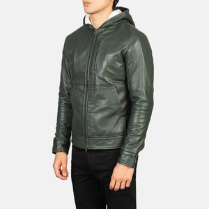 baston-green-hooded-leather-bomber-jacket