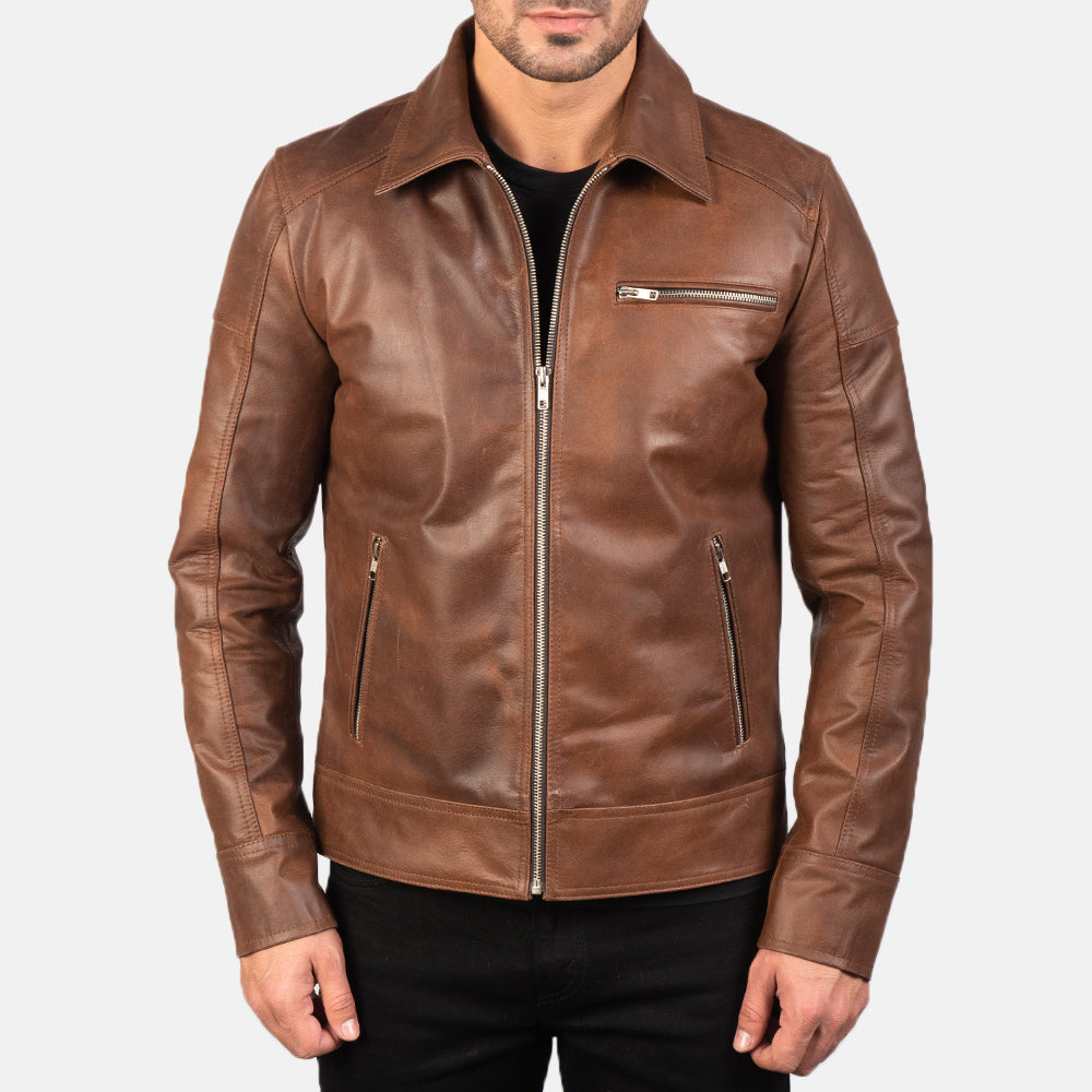 lavendard-brown-leather-biker-jacket