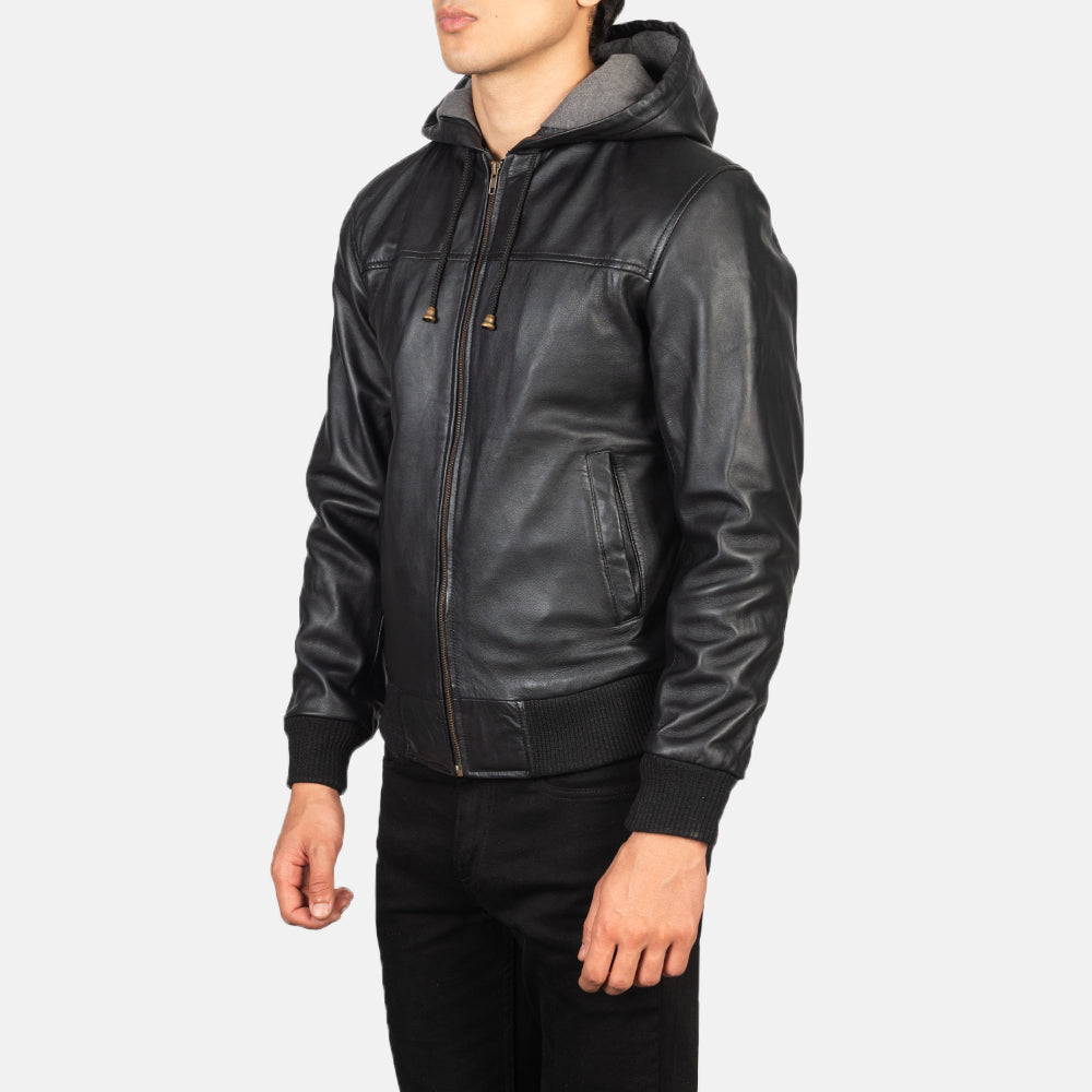 nintenzo-black-hooded-leather-bomber-jacket