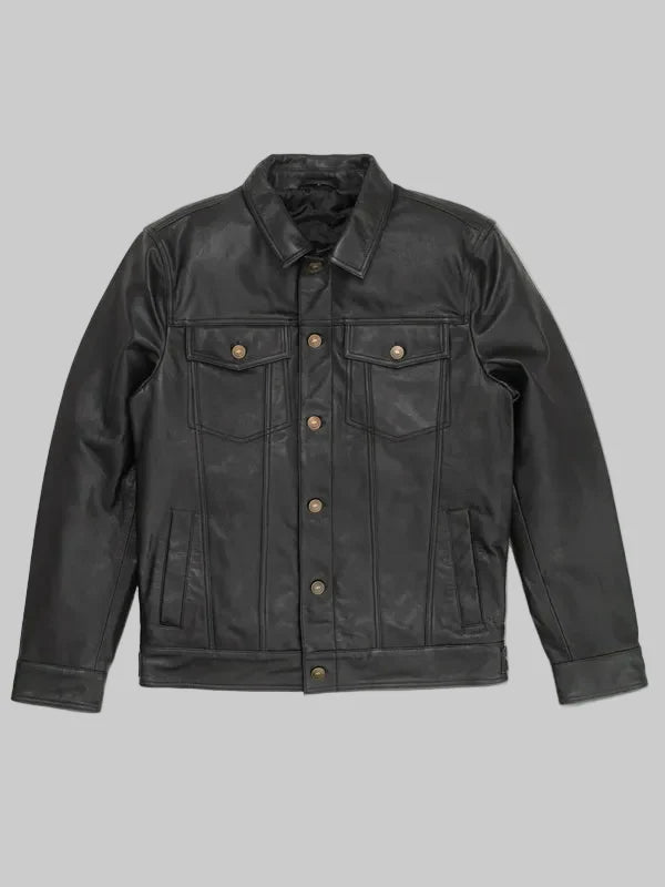 Mens-Black-Driggs-Leather-Jacket