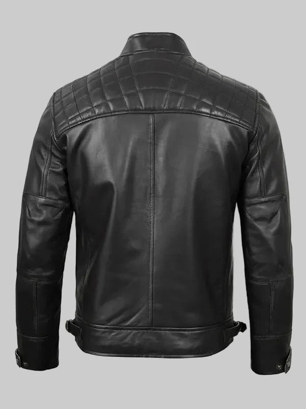 Mens-Black-Real-Leather-Cafe-Racer-Jacket-Back