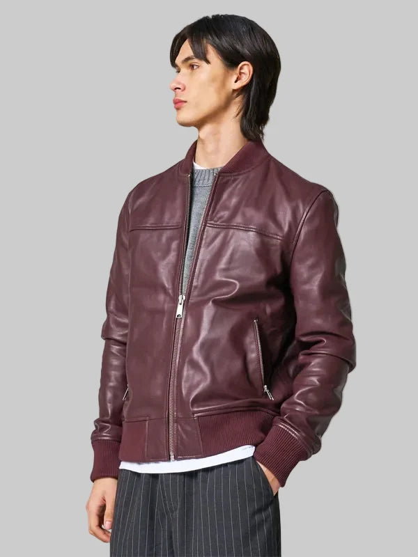 Mens-Burgundy-Leather-Bomber-Jacket