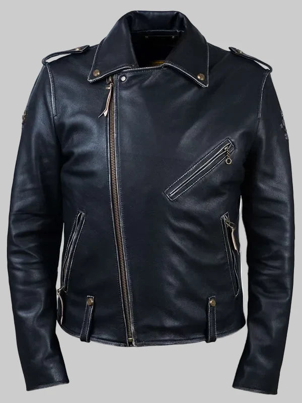 Mens-Crocker-Vintage-Leather-Jacket-Black