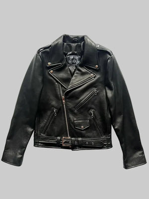 Mens-Cropped-Bowery-Black-Leather-Biker-Jacket
