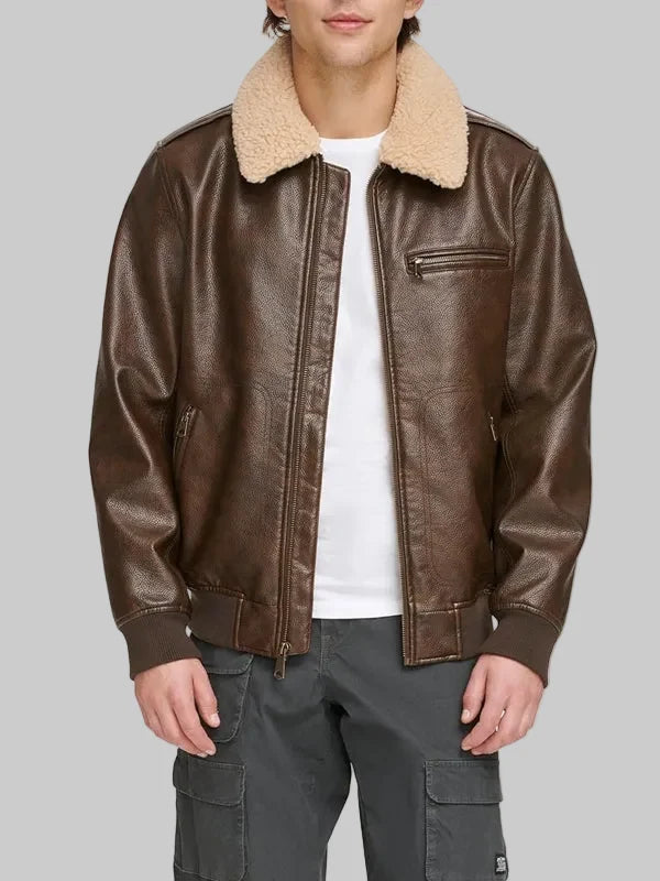 Mens-Faux-Leather-Aviator-Bomber-Jacket-With-Sherpa-Collar