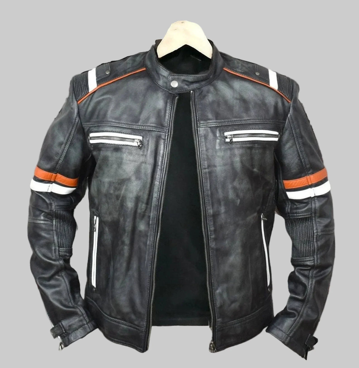 Mens-Handmade-Vintage-Style-Distressed-Black-Leather-Jacket