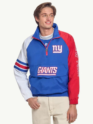 Mens-New-York-Giants-Quarter-Zip-Jacket