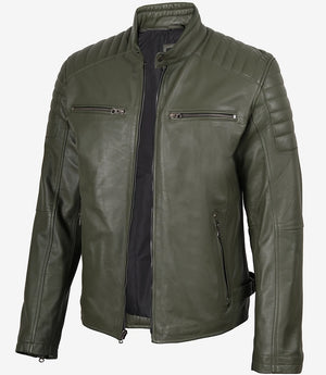 mens-olive-green-biker-style-leather-jacket