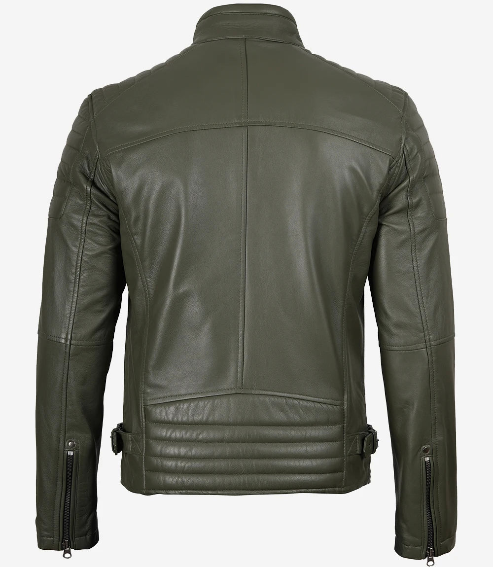 mens-olive-green-biker-style-leather-jacket