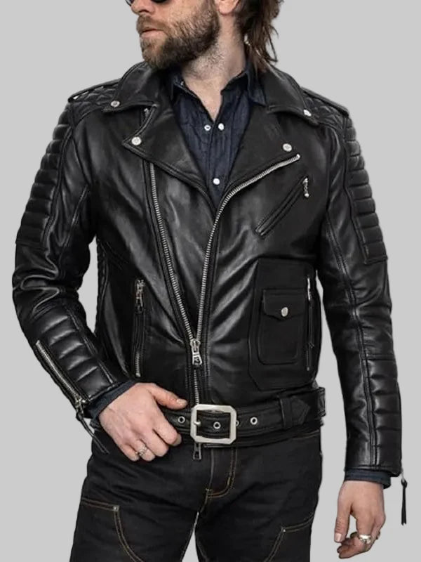 Mens-Quilted-Black-Leather-Biker-Jacket