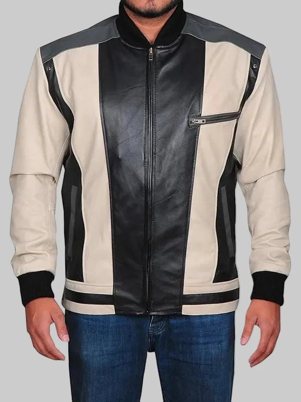 Mens-Varsity-Classic-School-Bomber-Black-and-Beige-Leather-Jacket