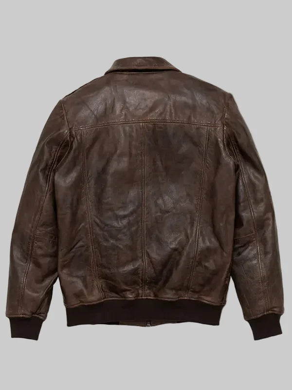 Mens-Vintage-Lambskin-A2-Brown-Bomber-Leather-Jacket
