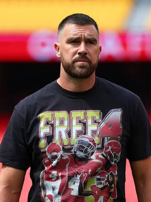 Eagles vs Chiefs Travis Kelce Black T-Shirt USA Jackets
