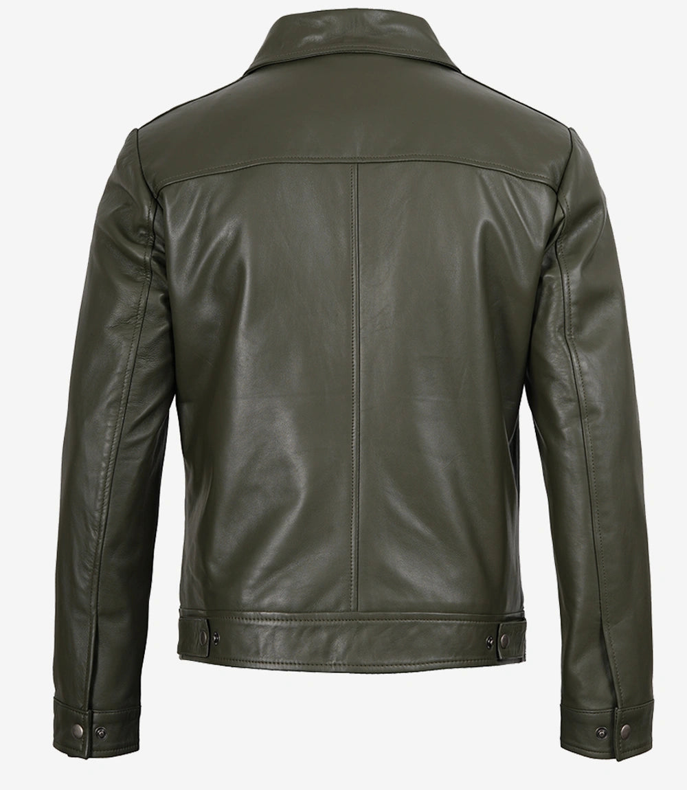 men-s-classic-shirt-collar-olive-green-leather-jacket