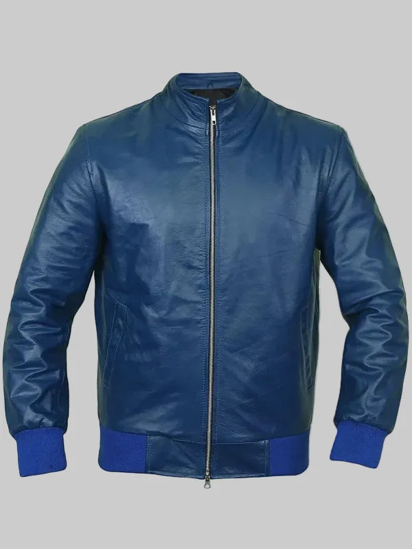 Navy-Blue-Bomber-Flight-Leather-Jacket