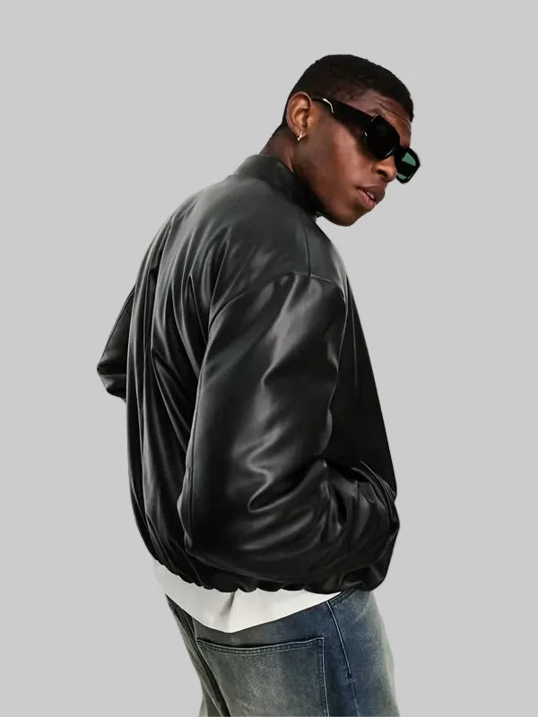 Oversized-Bomber-Jacket-Black-Leather-Look