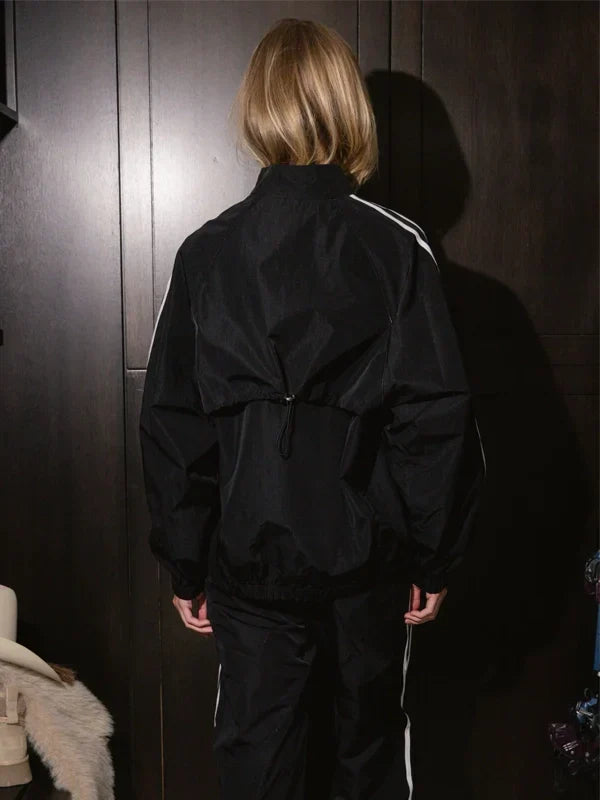 Parke-Sport-Stripe-Nylon-Black-Jacket