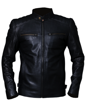 Racer Black Vintage Leather Biker Jacket