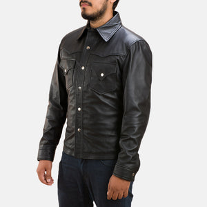 ranchson-black-leather-shirt