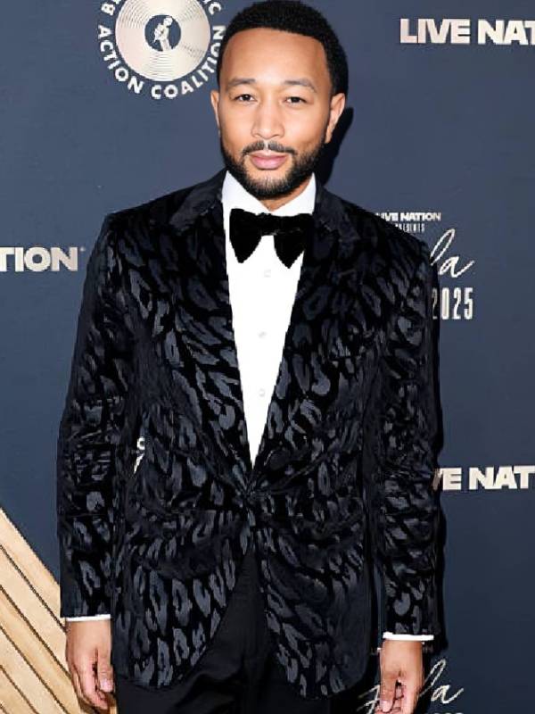 2025 ANNUAL BMAC Gala John Legend Printed Blazer USA Jackets