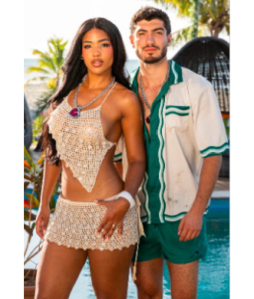 Love Island Games S02 Charlie Georgiou Green & White Shirt USA Jackets