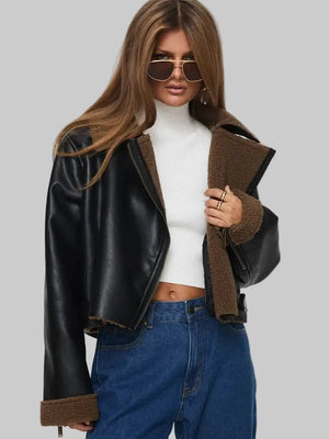 Shearling-Trim-Faux-Leather-Jacket-Black