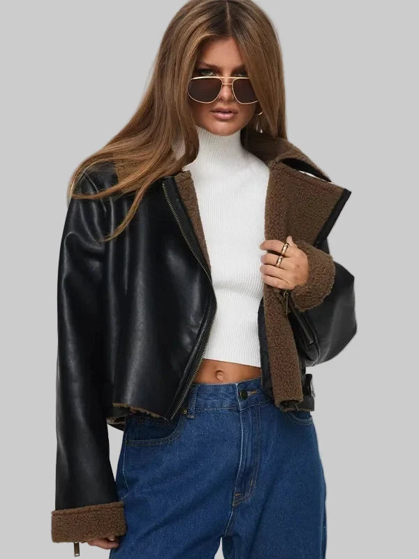Shearling-Trim-Faux-Leather-Jacket-Black