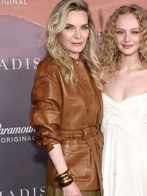 The Madison  Michelle Pfeiffer  Premiere Brown Leather Jacket