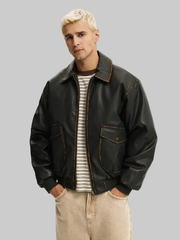 Vintage-Faux-Leather-Bomber-Jacket