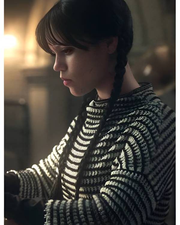 Wednesday S02 Jenna Ortega Striped Sweater USA Jackets