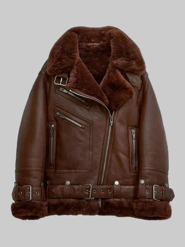 Women-Brown-Aviator-Styled-Sheepskin-Shearling-Leather-Jacket