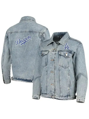 Women's Los Angeles Dodgers Bomber Jacket Denim