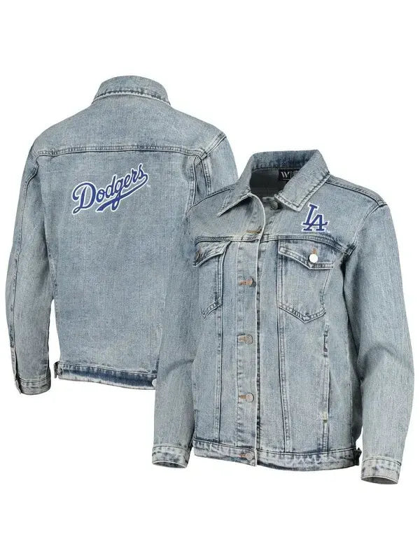 Women's Los Angeles Dodgers Bomber Jacket Denim