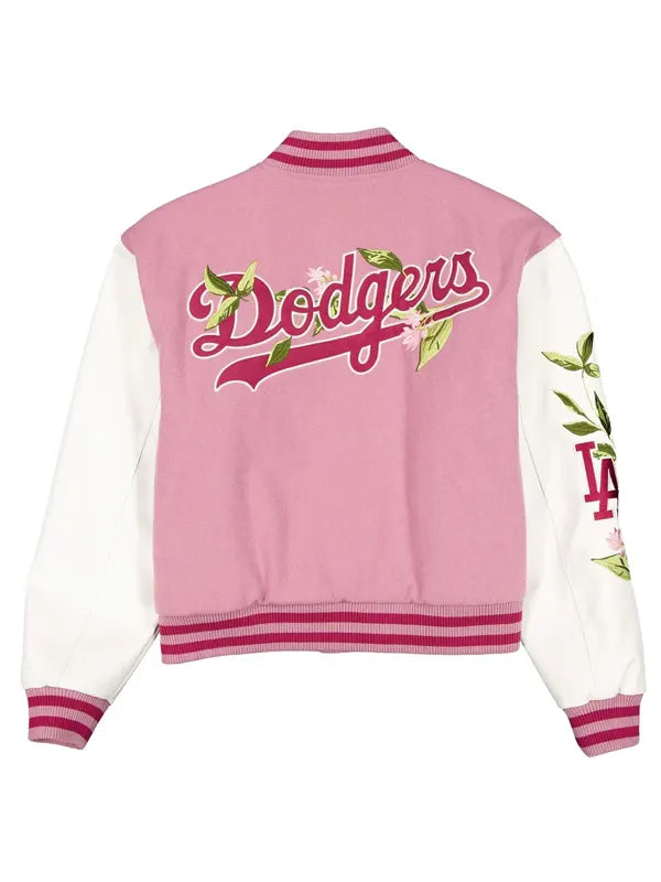 Women's Los Angeles Dodgers Bomber Jacket Pink