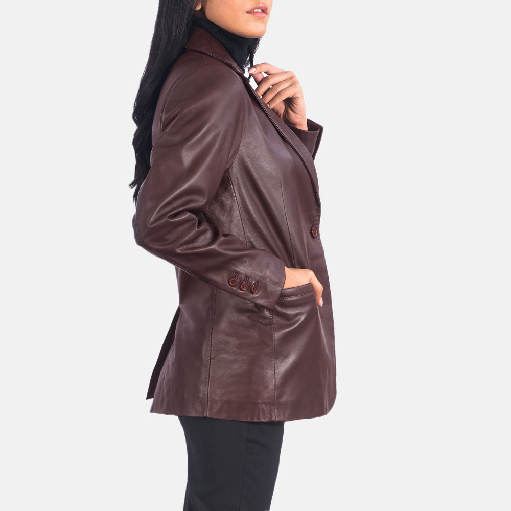 norma-maroon-leather-blazer