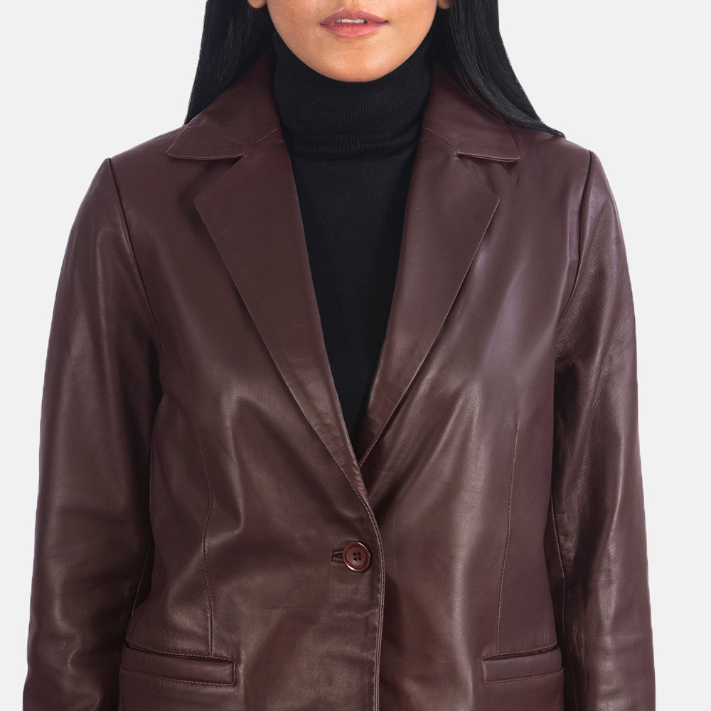 norma-maroon-leather-blazer