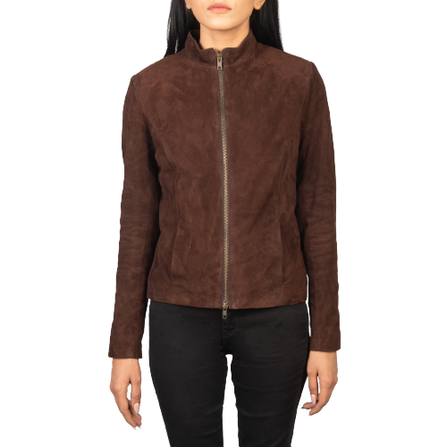 Rumella Mocha Suede Jacket Women, Brown Zing Apparel