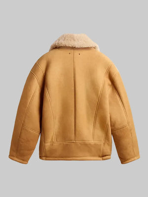 Womens-Sheepskin-leather-Jacket-A-Wide-Shearling-Shawl-Collar