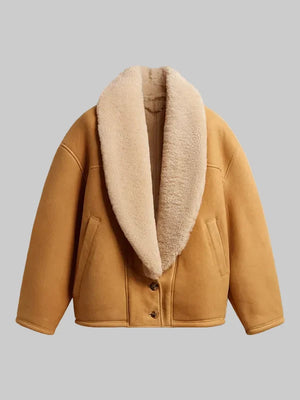 Womens-Sheepskin-leather-Jacket-With-A-Wide-Shearling-Shawl-Collar