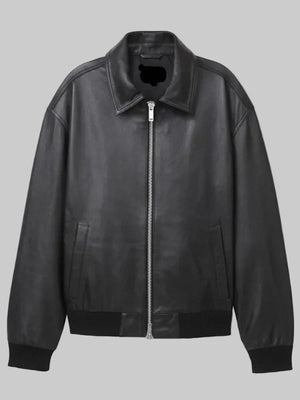 Zip-Front-Leather-Bomber-Jacket