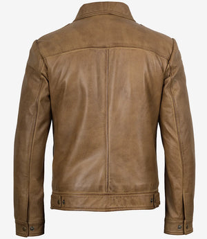 mens-waxed-shirt-collar-harrington-leather-jacket